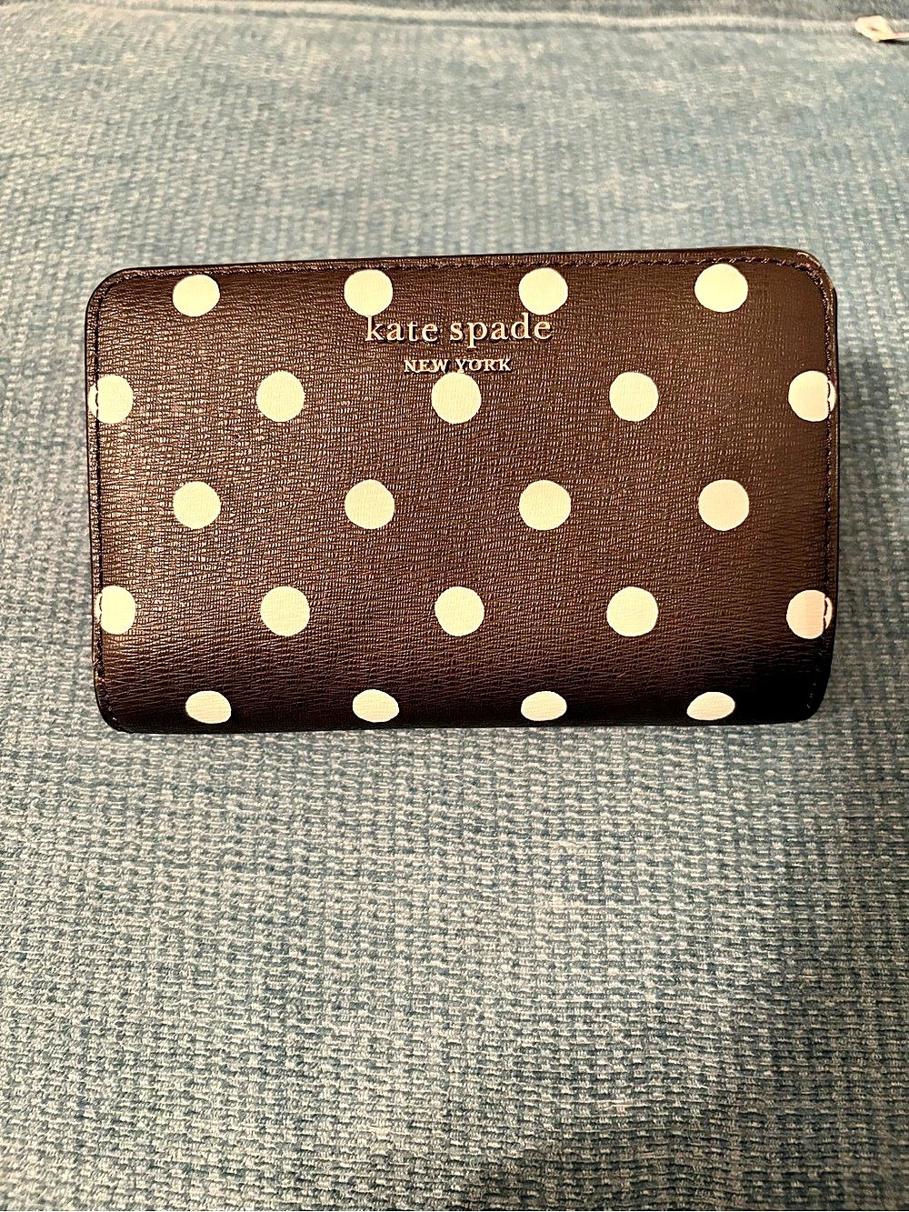 Kate Spade Polka Dot Zip Around Wallet in Brown & Pink